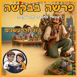 עטיפת הפרק: פרשת כי תשא - פורים - ג'וני והרעשנים 🎶